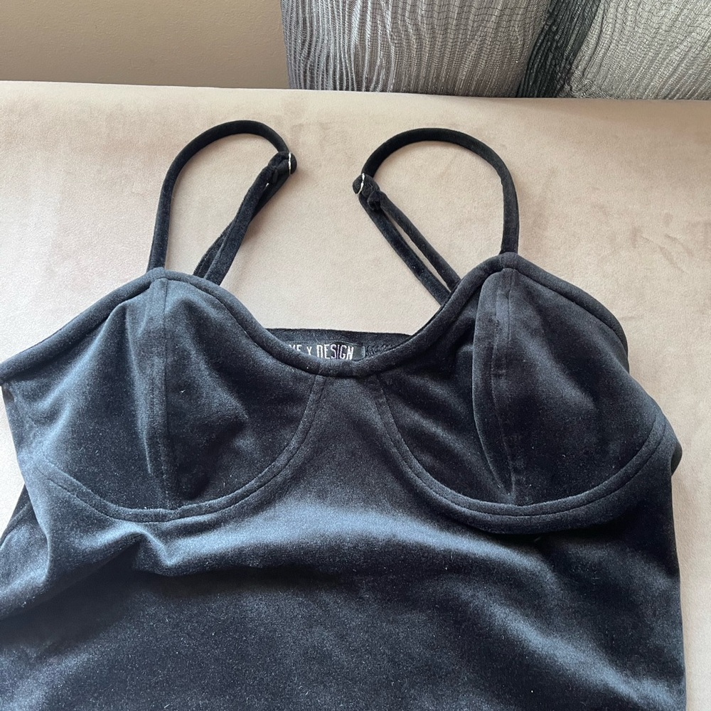 Love X Design Black Velvet Bralette